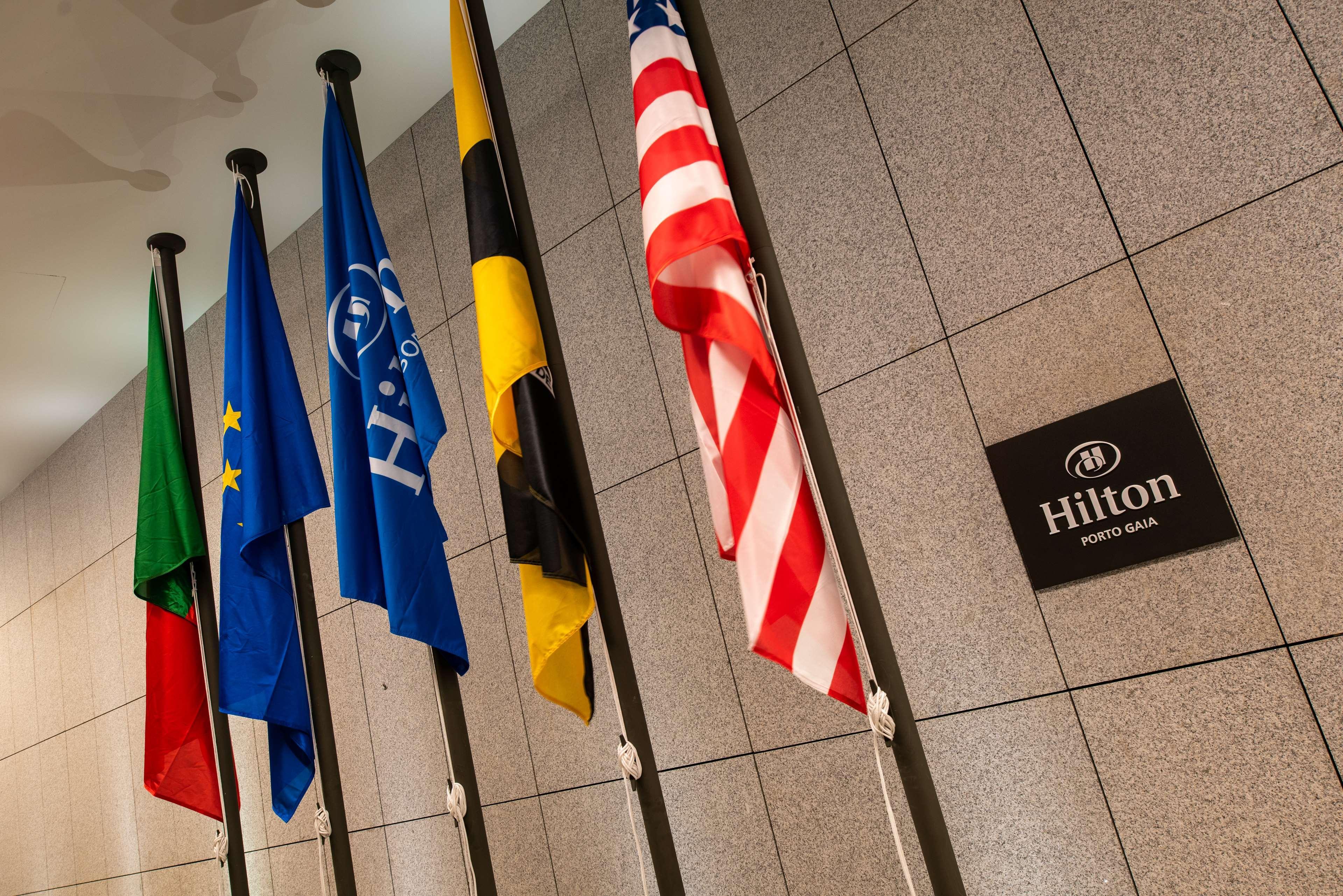 Hilton Porto Gaia Hotel Vila Nova de Gaia Exterior photo Flags of the world at the Hilton Munich Airport